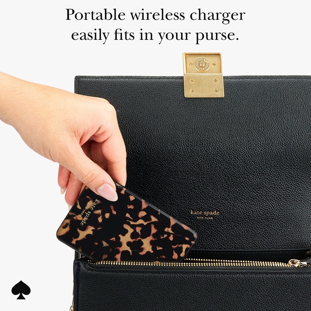 Kate Spade New York Tortoise MagSafe Portable Charger NEW - Picture 5 of 9